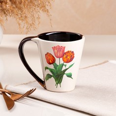 Кружка Парусная, тюльпаны, керамика, 0.3 л No Brand