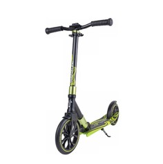Самокат TT городской COMFORT 230R (Колеса 230/200 мм рама ALU) СКЛАДНОЙ BLACK/GREEN Tech Team