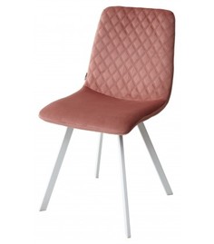 Стул DAIQUIRI BLUVEL-52 PINK / белый каркас, велюр М Сити