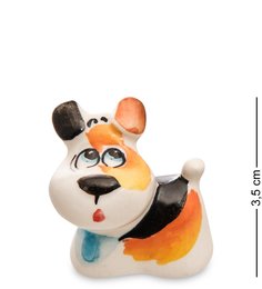 ГЛ-749 Фигурка "Собака Пирожок" цв. (Гжельский фарфор)