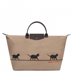 Дорожная сумка женская Antan 175 cat on the sly beige, 44х30х22 см