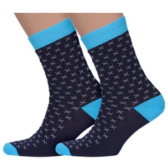 Комплект носков унисекс ХОХ 2-XF синих; бирюзовых 23