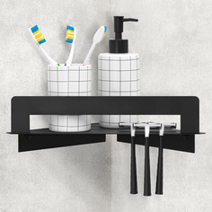 Полка для ванной угловая «Лофт B» черная металлическая OST Home