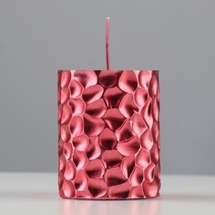Свеча - цилиндр ICEBERG, 8х6,5 см, красная No Brand