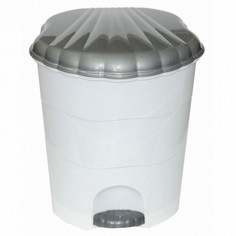 Ведро с педалью 32л. (бел/свет.сер.метал.) Violet