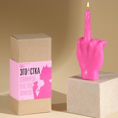 Свеча формовая F*ck you, розовая, 7 *15 см No Brand