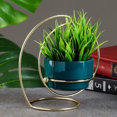 Кашпо на подставке 15*16,5см зеленое Take It Easy