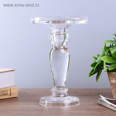 Подсвечник стекло Подиум прозрачный 20,5х13х13 см No Brand