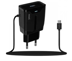 Сетевое зарядное устройство Pero TC04 1USB 2.1A+MICRO-USB CABLE Black(ТС04B2AMU) ПЕРО