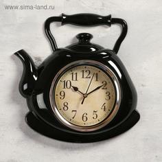 Часы настенные, : Кухня, Чайник, d=15 см, 25 х 29 см No Brand