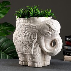 Фигурное кашпо Слон средний, состаренный 6л/ 37х26х35см Хорошие сувениры