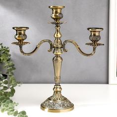 Подсвечник Рим цвет латуни на 3 свечи 36х32х12,5 см No Brand