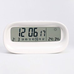 Часы настольные электронные, термометром, гигрометром, 7 х 14.5 х 4 см No Brand