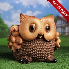 Фигурное кашпо Сова, 2,8 л/30х31х26 см цветное Хорошие сувениры