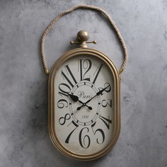 Часы настенные, : Интерьер, Кортили, золотистые, 35х77 см, под старину No Brand