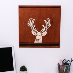 Деревянное интерьерное панно Олень, 35 × 35 см No Brand