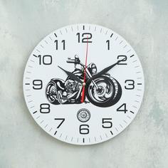 Часы настенные Мотоцикл d=24 см, плавный ход No Brand