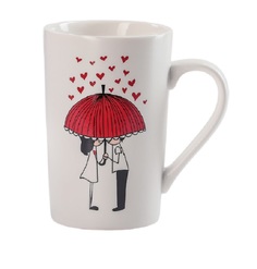 Кружка Доляна Зонт на двоих костяной фарфор 380 мл
