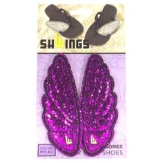 Аксессуары для кед крылья Rodeo Fushia Sparkle Mini Wings Clip 15002 фиолетовые Shwings