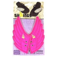 Аксессуары для кед крылья Wilshire Pink Neon Clip 14106 розовые Shwings