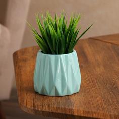 Кашпо Оригами, голубое, керамика, 0.25 л