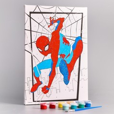 Картина по номерам "Герой" 20х30 см, Человек-Паук Marvel