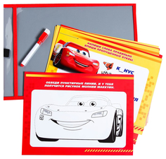 Многоразовая папка с карточками и маркером «Пиши-стирай», Тачка Disney