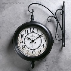 Часы настенные двойные, : Садовые, Секка, дискретный ход, d=22 см, 40 х 30 см No Brand
