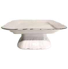 Поднос 26 см квадратный н/н Thun "Бернадотт /Платиновый узор" / 282532