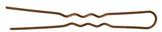 Шпильки DEWAL коричневые, волна, тонкие 45 мм, 200 гр, в коробке, мягкие MR-SLT45VT-3/200