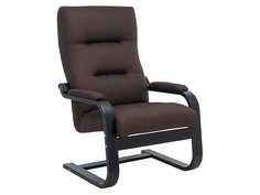 Кресло-качалка Освальд Люкс Черный / Коричневый, жаккард Мебель Импэкс