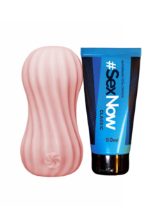 Набор мастурбатор нерелиастичный розовый 14 см и интимная гель смазка SexNow Classic 50 мл