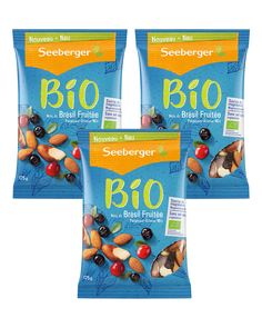 Смесь Seeberger Бразильский орех, миндаль, черноплодная рябина, клюква с сахаром 125г*3шт