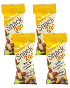 Смесь Seeberger обжаренных ядер миндаля и мягкой клюквы с сахаром 50 гр x 4