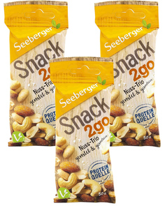 Смесь обжаренных соленых ядер арахиса, миндаля и кешью Seeberger 50 гр. x 3