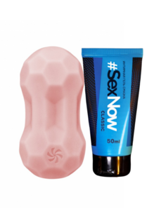 Набор мастурбатор нереалистичный розовый 15 см и интимная гель смазка SexNow Classic 50 мл