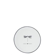 Блюдце White/dragonfly enjoy today Мята
