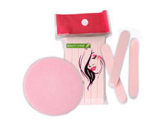 Спонж для умывания Beauty Shine косметический прессованный розовый, 12 шт.