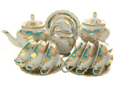 Чайный сервиз форма Агат рисунок Купчиха 6/15, Дулевский фарфор