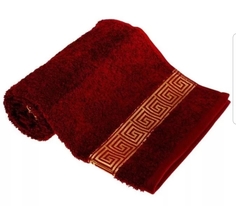 Полотенце махровое для лица " Версаче" 50*90 см., 460 гр/м2., бордовое No Brand