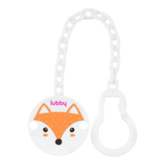 Клипса для соски-пустышки LUBBY 14422, с цепочкой, от 0 месяцев
