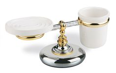 Настольные керамические мыльница + стакан Stil Haus Giunone, цвет бронза G15М(25)