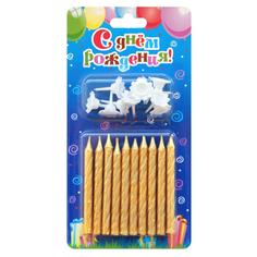 Свечи тортовые классические золотые 10 шт No Brand