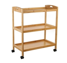 Этажерка на колесиках КАТУНЬ КТ ЭО 09 бежевый бамбук 3 секции Katun