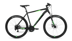 Велосипед Forward Apache 27.5 2.2 D (2022) 15" черный матовый/ярко-зеленый RBK22FW27298