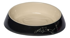 Одинарная миска для кошек Rogz, керамика, резина, белый, черный, 0.2 л