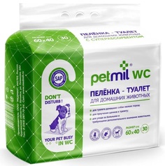 Пеленки для кошек и собак одноразовые Petmil WC 60 x 40 см, 30 шт