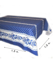 Скатерть "Гжель" 1,5х1,5 (Цв: Синий-Белый ) No Brand
