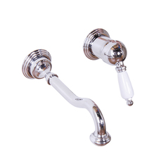 Смеситель встраиваемый для раковины Gattoni Orta с белой ручкой хром 2737/27C0.ED OLD