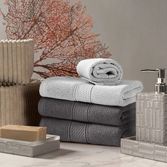 ESTIA МАРТОС бел/св-сер К-т полотенец 50х80-2/50х80-2, 100% хлопок, 500 г/м2